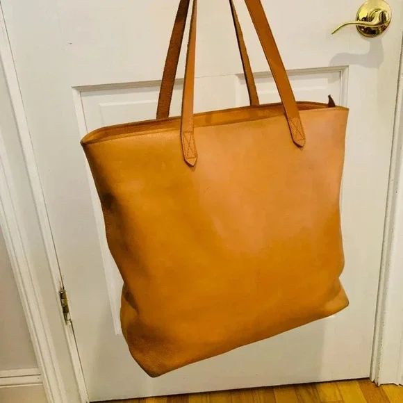 Madewell Brown Leather Zip-top Transport Tote Bag XL size - Picture 15 of 16